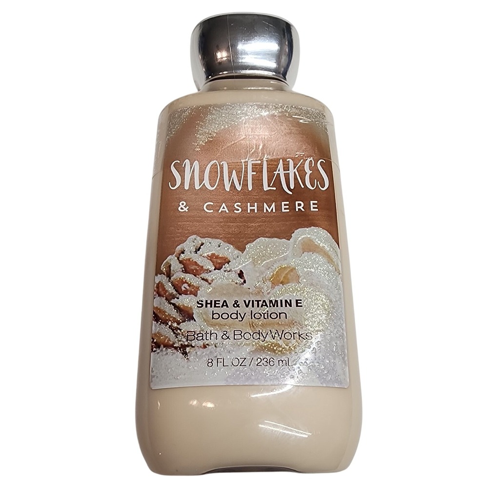 NEW Bath & Body Works 8 oz. Snowflakes & Cashmere Shea & Vitamin E body lotion